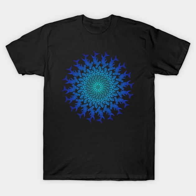 Tribal Hammerhead Mandala T-Shirt by artsytoocreations